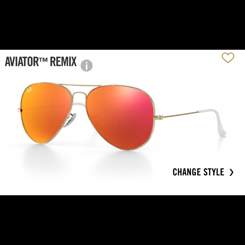 Aviator Orange Flash Ray bans // no scratches